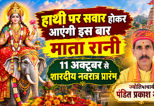 हाथी पर सवार होकर आएंगी इस बार माता रानी , 11 अक्टूबर से शारदीय नवरात्र प्रारंभ